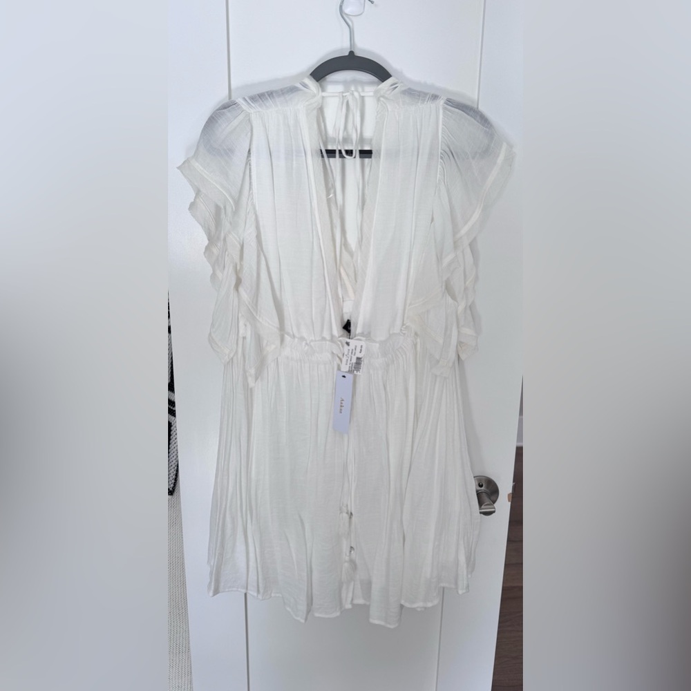 White Ruffled Coverup